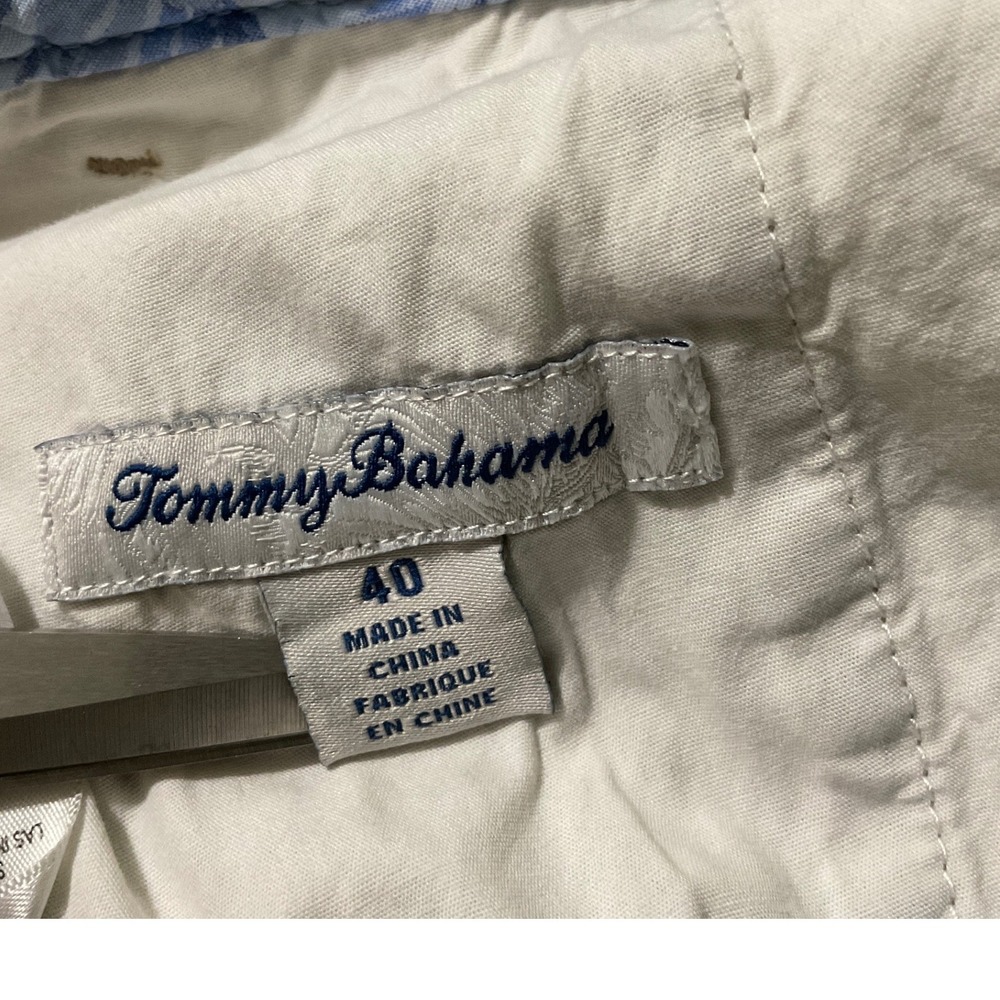 Tommy Bahama Mens Khaki Beige Chino Shorts Size 40 Flat Front Cotton Relaxed Fit - Picture 11 of 11